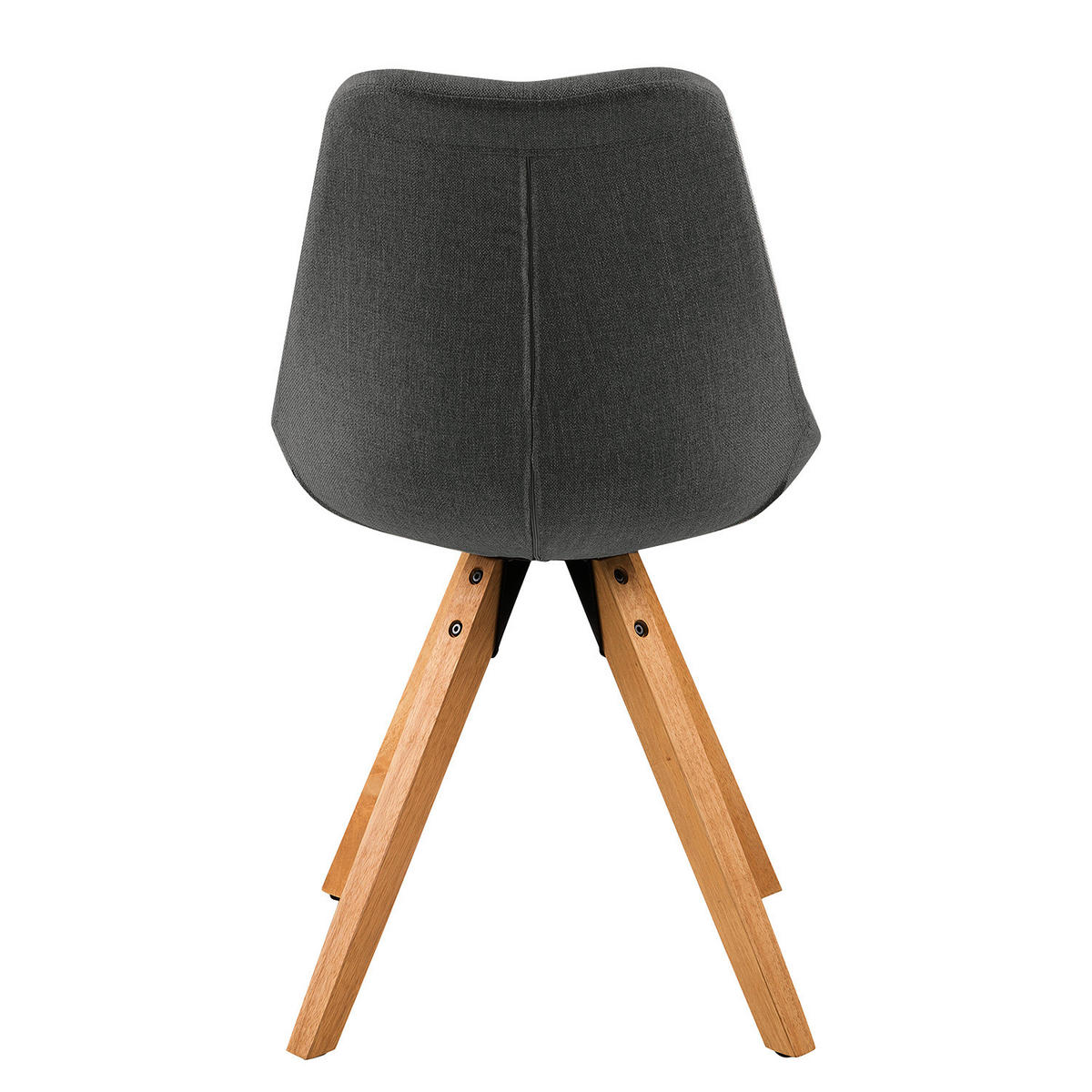 POLSTERSTUHL - Massivholz Gummibaum / Textil - Dunkelgrau/Braun, Holz/Textil (49/85/55cm) - home24
