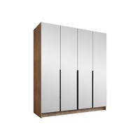 KLEIDERSCHRANK Santi III - Eichefarben/Schwarz, Holzwerkstoff/Metall (200/215/58cm) - MIRJAN24