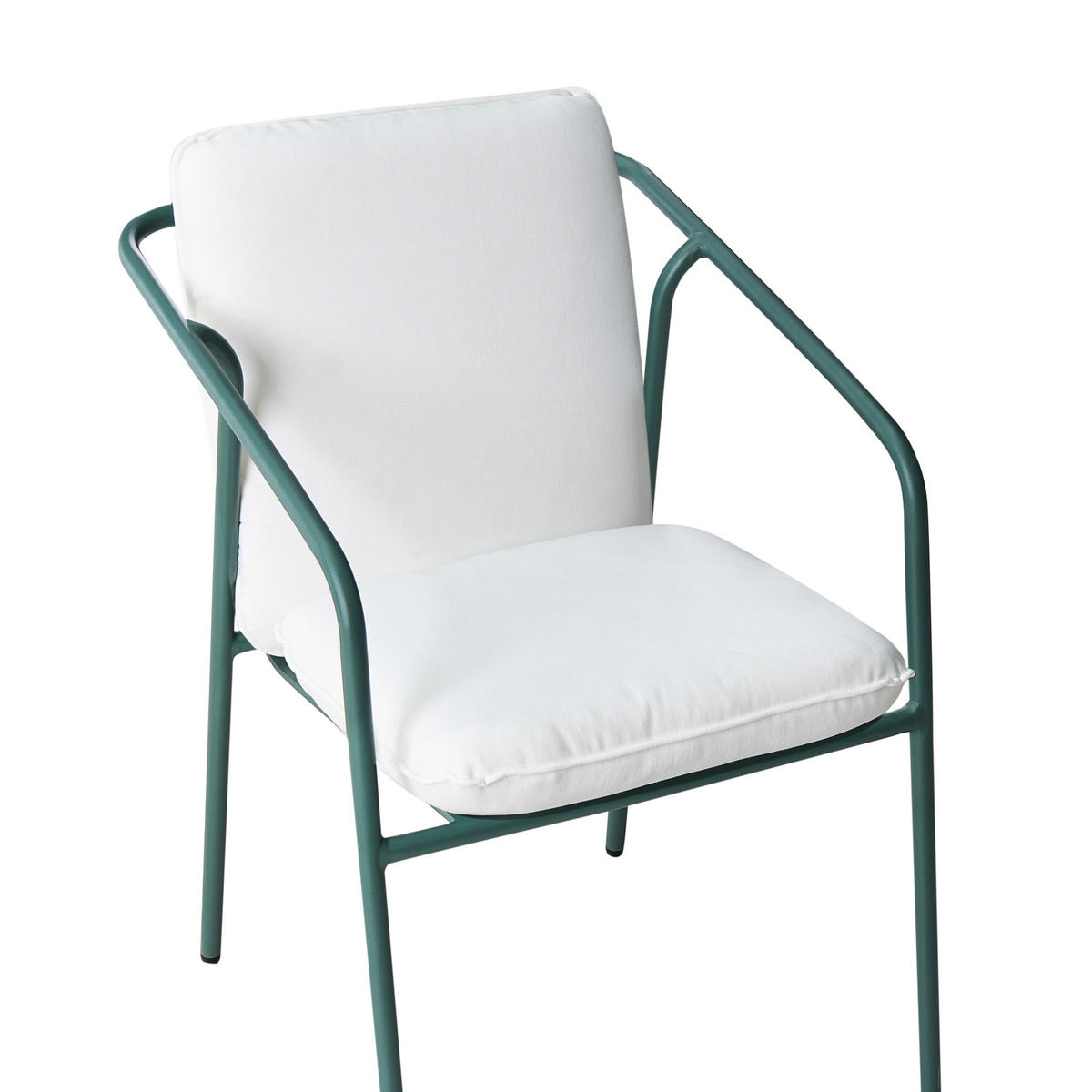 GARTENSTUHL 4er-Set Grün Asciano - Weiß/Grün, Metall (55/86/61cm) - Beliani