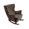 SCHAUKELSESSEL mit gepolstertem Sitz und Armlehnen, 102x81x95 cm, Braun_29844 - Graphitfarben/Braun, Holz/Textil (81/102/95cm) - DomoHome