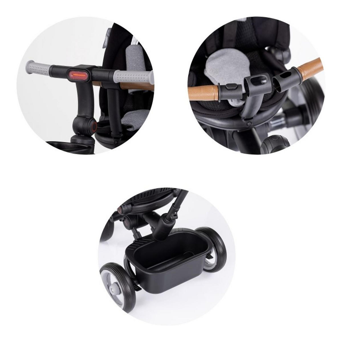DREIRAD Urban grau Lenker mit Licht, klappbar, Sitz drehbar, Korb - Grau, Metall (94/51/98cm) - Chipolino