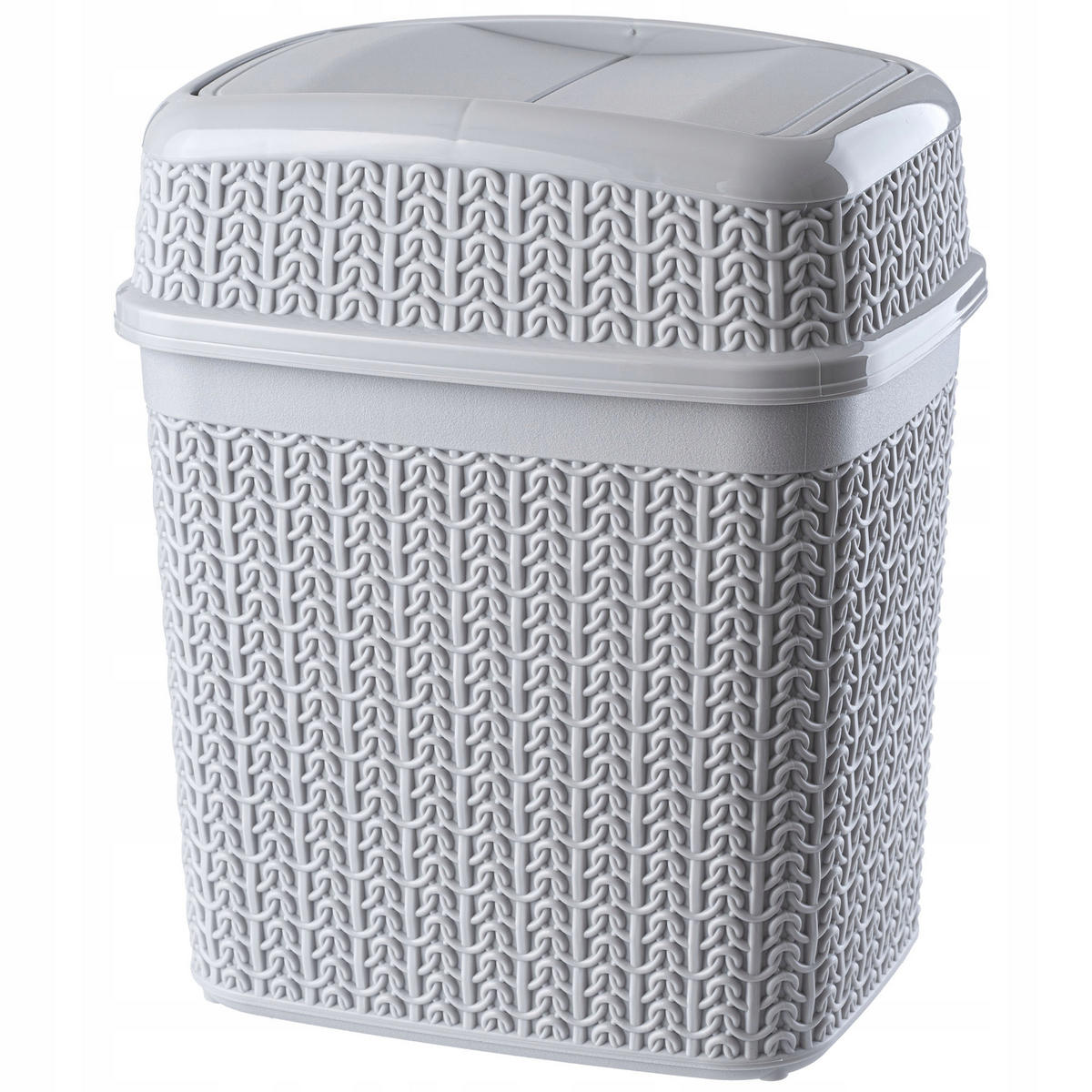 ABFALLBEHÄLTER mit Klappdeckel, 5L, grau - Grau, Kunststoff (19/14cm) - KADAX
