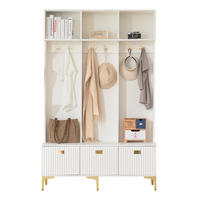 GARDEROBE 120/191,5/23,5 cm Weiß aus Spanplatte mit Sitzbank - Weiß, Holzwerkstoff (40/191/120cm) - OKMYHOME