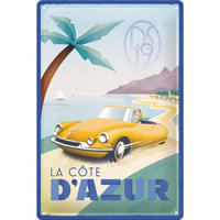 BLECHSCHILD 20/30 cm DS La Cote D'Azur DS19 - Multicolor, Metall (20/30/0.2cm) - Nostalgic-Art