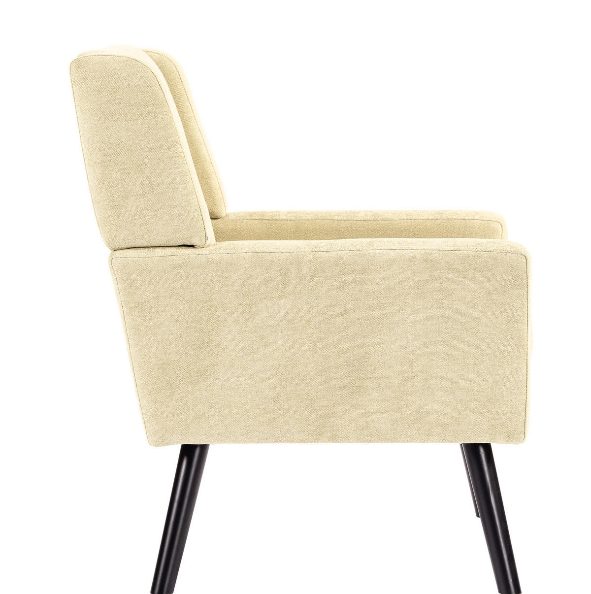 SESSEL Beige mit Tufting und Massivholzbeinen, kompakt und bequem,76/68/88 cm - Beige, Textil (76/88/68cm) - Flora Grace