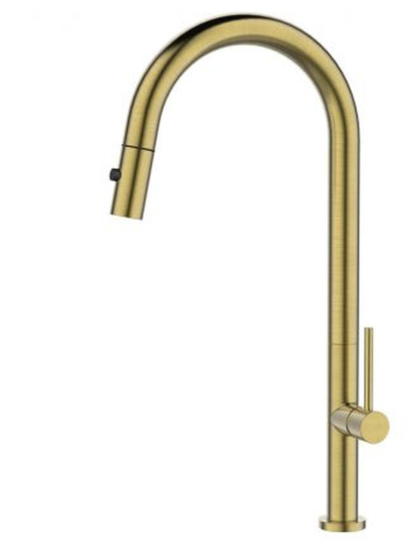 KÜCHENARMATUR Hochdruck Nova Einhandmischer Gold Handbrause herausziehbar - Goldfarben, Metall (5/45/25cm) - Alveus