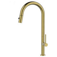 KÜCHENARMATUR Hochdruck Nova Einhandmischer Gold Handbrause herausziehbar - Goldfarben, Metall (5/45/25cm) - Alveus