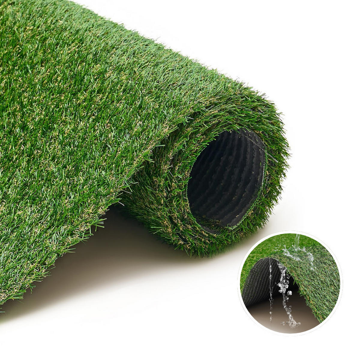 KUNSTRASEN Canyoo 20 mm – Dichter Rasenteppich für Garten & Terrasse, wetterfest 100/1200 cm - Grün, Textil (100/1200cm) - Tapiso