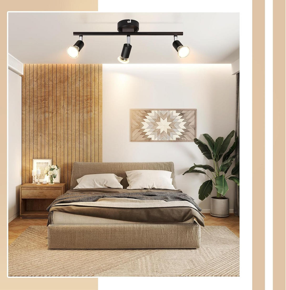 DECKENSTRAHLER Feura 5/13/40 cm - Schwarz, Metall (40/5/13cm) - ZMH