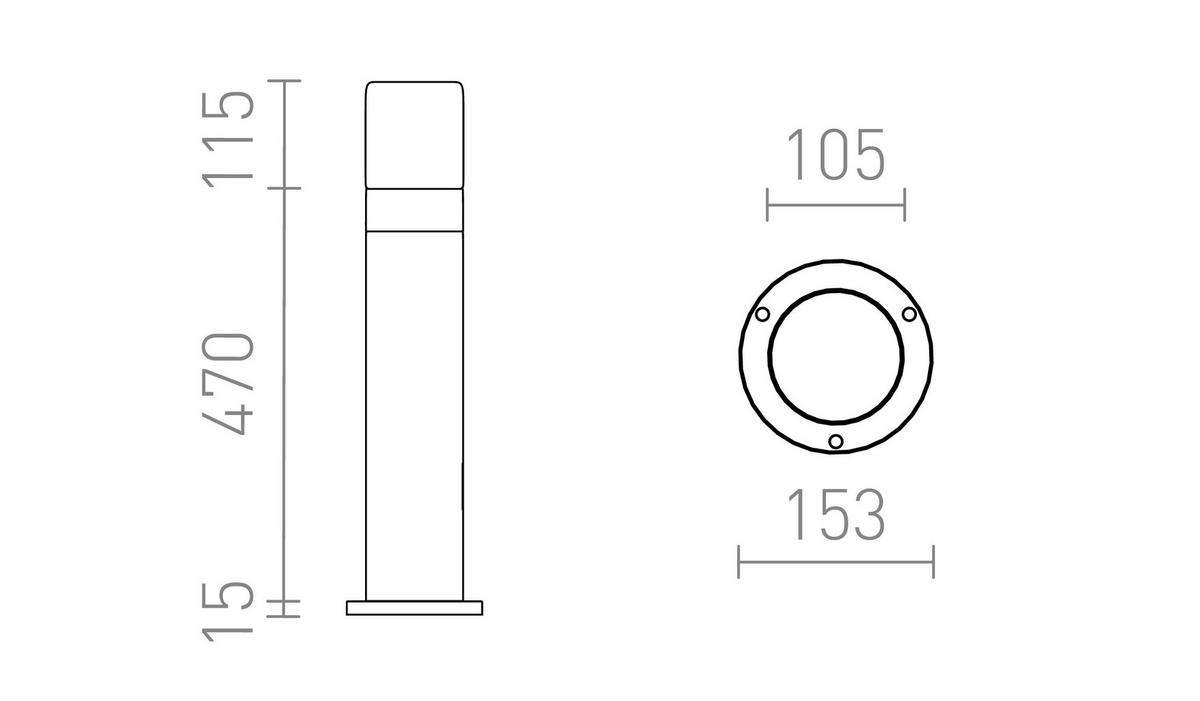 AUSSENLEUCHTE QUINN 60 Schwarz 11 W IP54 - Schwarz, Metall (15/15/30cm) - Rendl