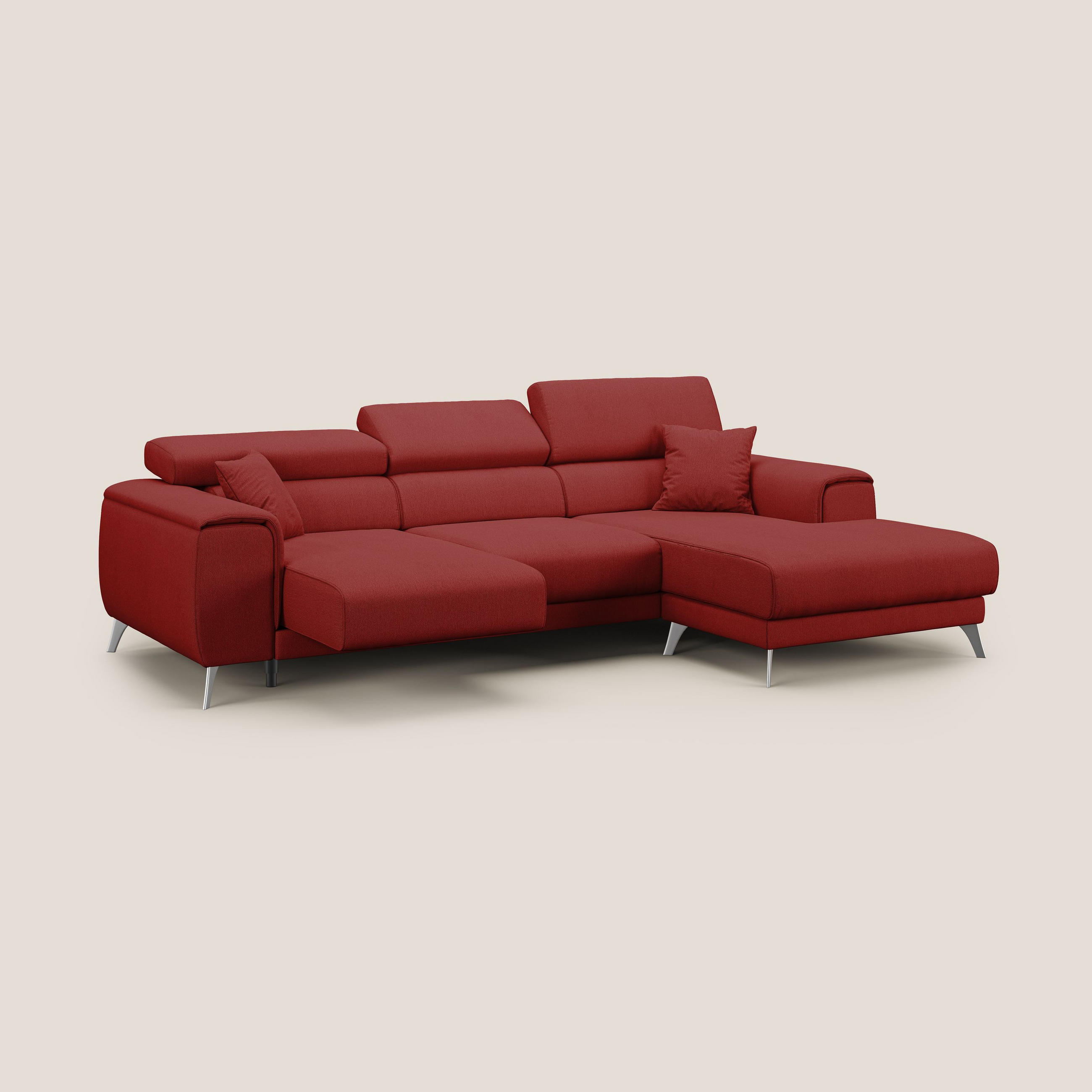 ECKSOFA RECHTS Fusion - Rot, Textil (260/102cm) - Divani.store