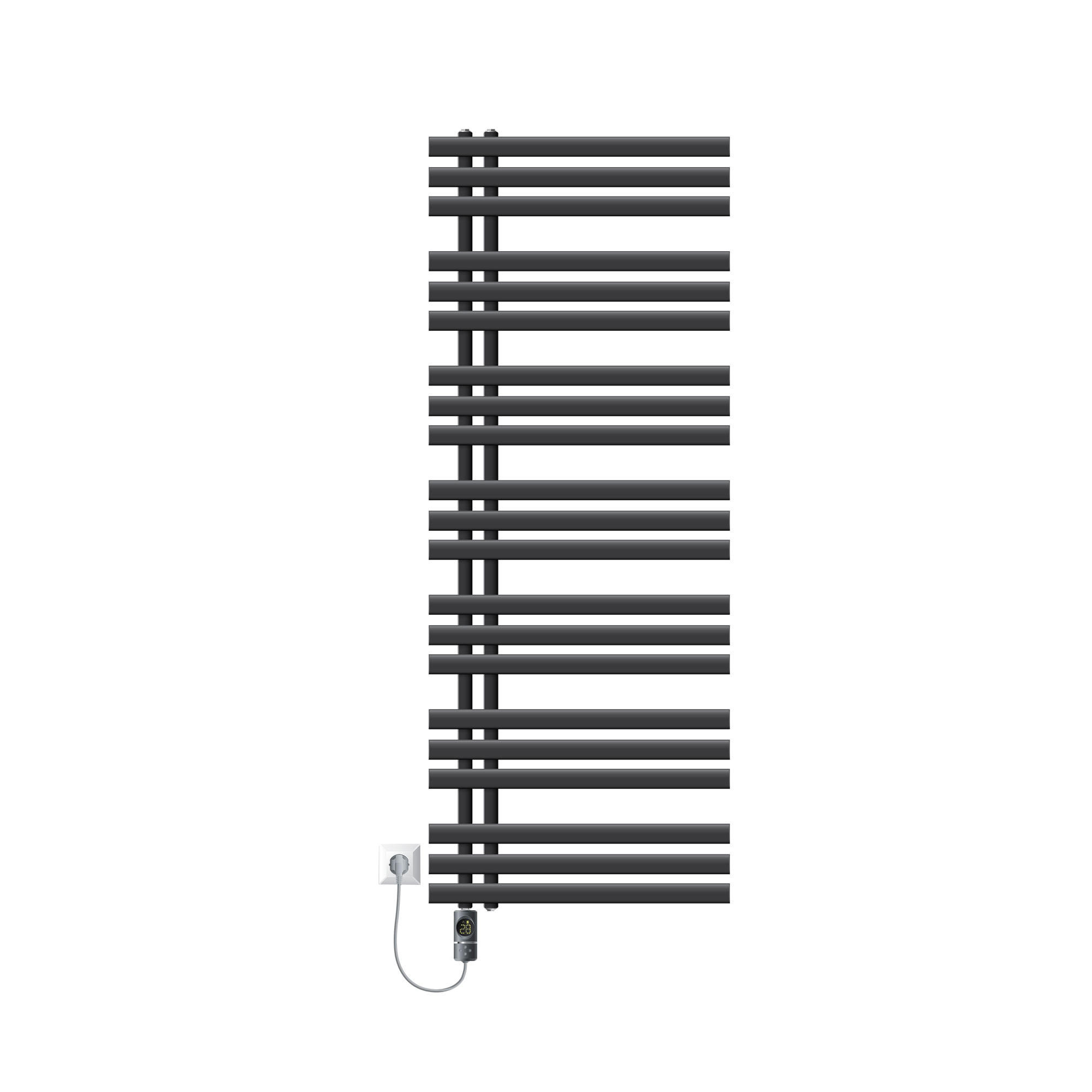BADHEIZKÖRPER elektrisch Iron EM 600x1600 mm Anthrazit mit Heizstab 900W Digital - Anthrazit, Metall (60/160/3cm) - LuxeBath