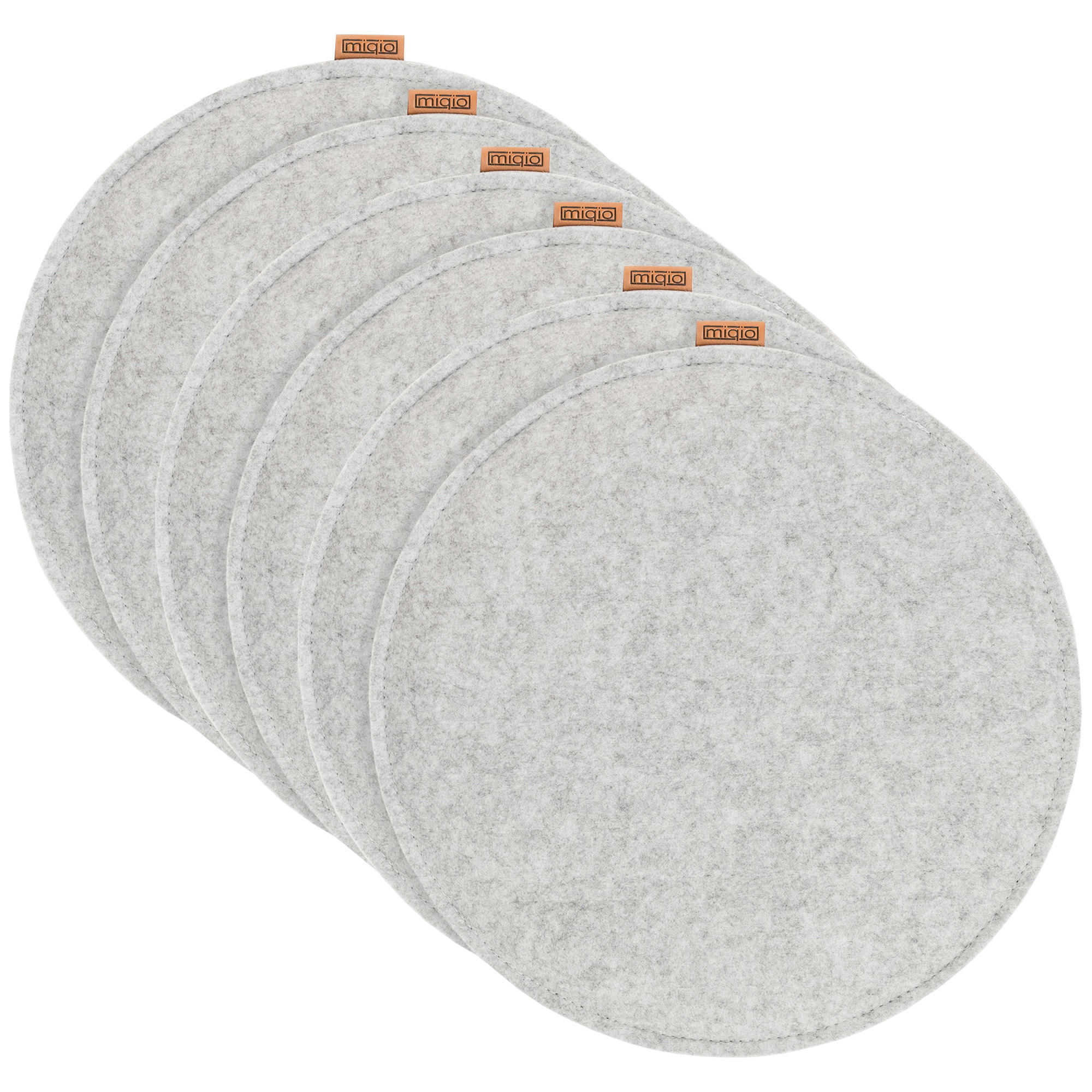 SITZKISSEN mit Antirutschnoppen 6er-Set - Hellgrau, Textil (35cm) - Miqio Design