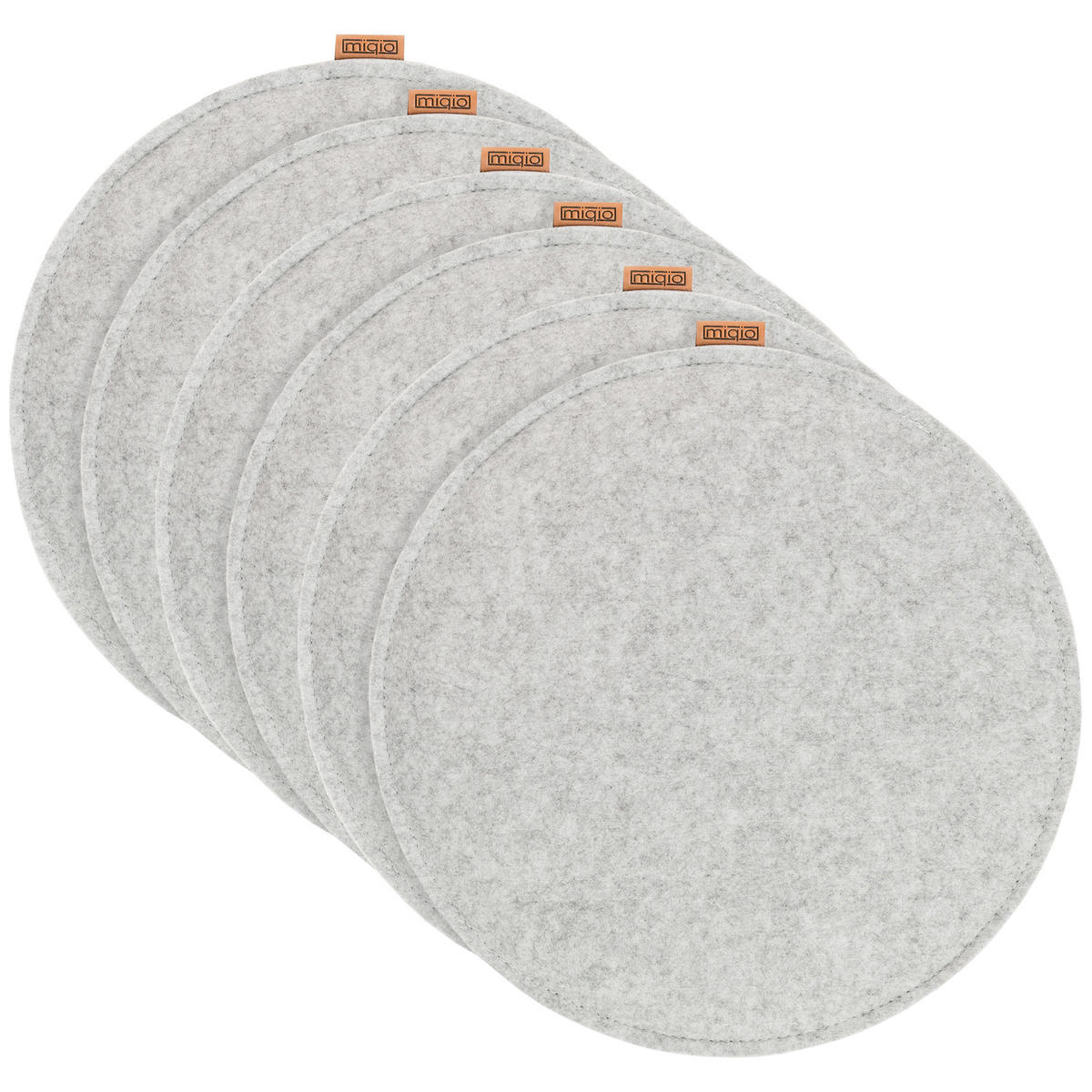SITZKISSEN mit Antirutschnoppen 6er-Set - Hellgrau, Textil (35cm) - Miqio Design
