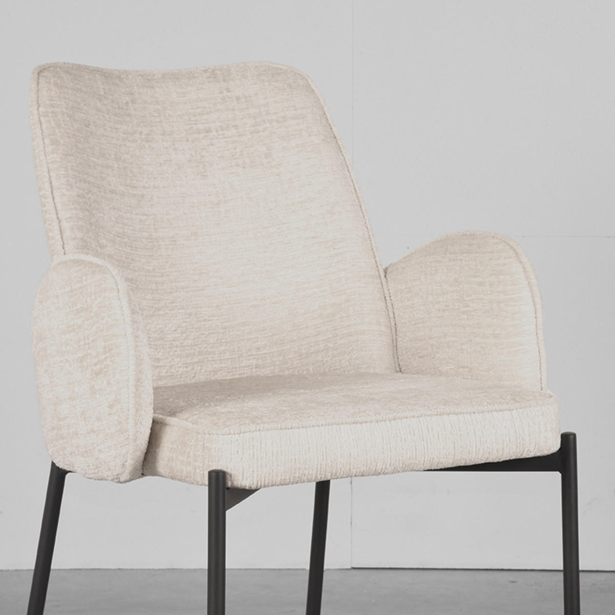 ESSZIMMERSTUHL Joni Beige 60/55/86 cm 2er-Set - Creme, Textil (55/86/60cm) - LABEL51