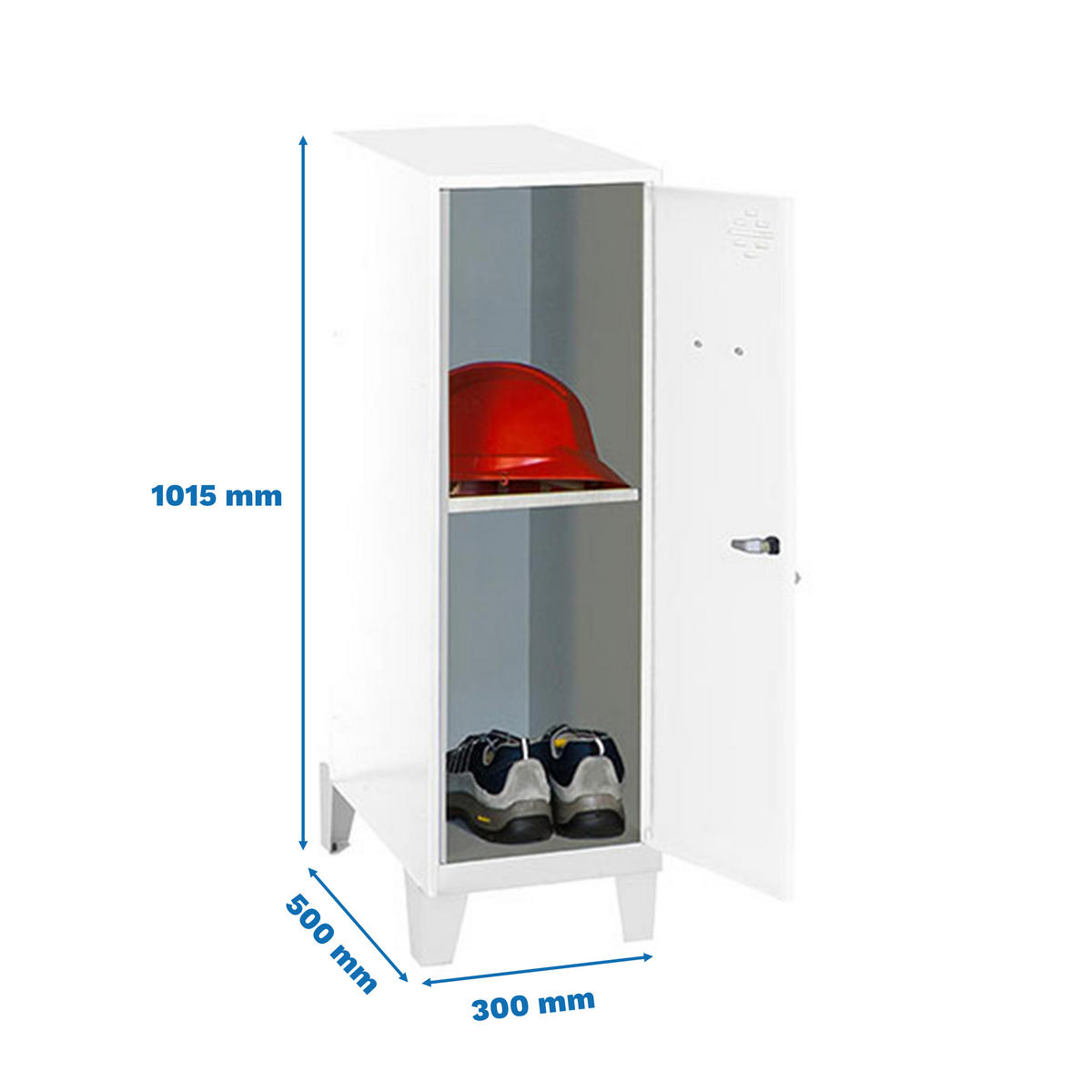 SCHLIESSFACHSCHRANK Amego HxBxT 101,5x30x50 cm 1x Fachboden Mit Standfüße Weiß-Weiß - Weiß, Metall (30/101.5/50cm) - PROREGAL
