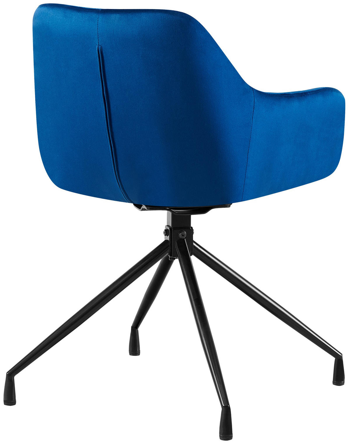 ARMLEHNENSTUHL 2er Set Samt Dunkelblau - Schwarz/Dunkelblau, Textil/Metall (58/81/58cm) - CLP