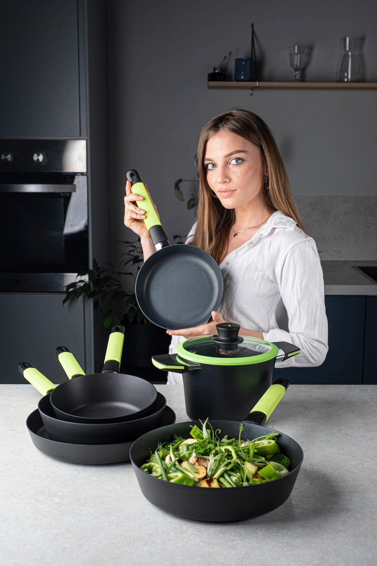 BRATPFANNE INDUKTION ⌀24cm - LIMETTE - Limette, Kunststoff/Metall (24cm) - Gastrolux