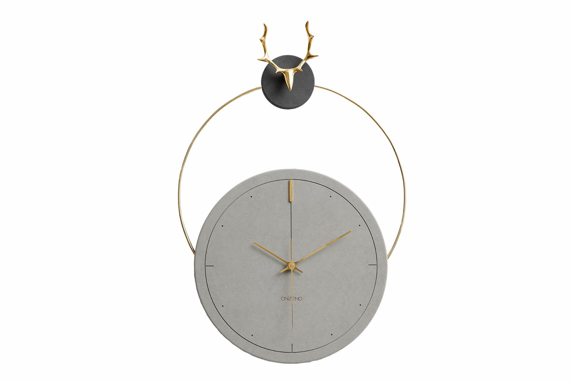 WANDUHR Design Grau 45/65 cm - Schwarz/Grau, Holzwerkstoff/Metall (1.89/65/2cm) - ONZENO