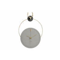 WANDUHR Design Grau 45/65 cm - Schwarz/Grau, Holzwerkstoff/Metall (45/65/2cm) - ONZENO