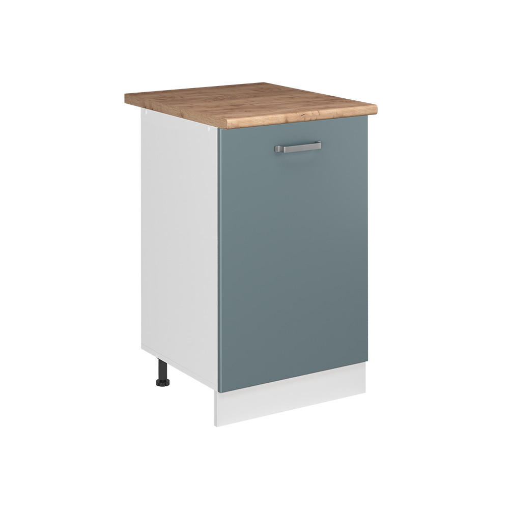 SPODNÍ SKŘÍŇKA KUCHYŇSKÉ LINKY R-Line, Modrošedá/Bílá, 50 cm pracovná doska Dub Goldkraft - bílá/šedohnědá, kompozitní dřevo (50/81.6/60cm) - Vicco