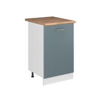SPODNÍ SKŘÍŇKA KUCHYŇSKÉ LINKY R-Line, Modrošedá/Bílá, 50 cm pracovná doska Dub Goldkraft - bílá/šedohnědá, kompozitní dřevo (50/81.6/60cm) - Vicco