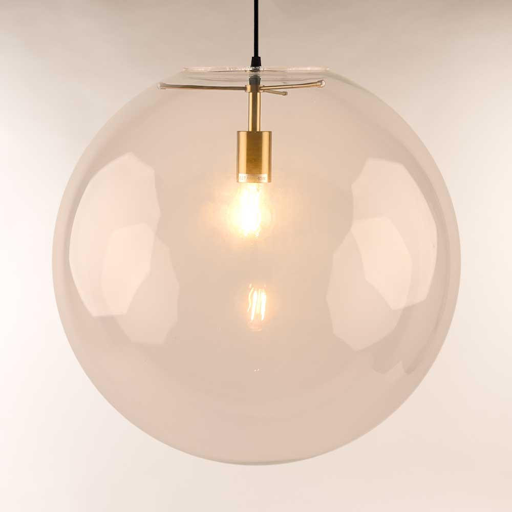 PENDELLEUCHTE Orb Gold/Klar Ø 50cm - Klar/Goldfarben, Glas (50/50/50cm) - s.luce