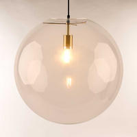 PENDELLEUCHTE Orb Gold/Klar Ø 50cm - Klar/Goldfarben, Glas (50/50/50cm) - s.luce