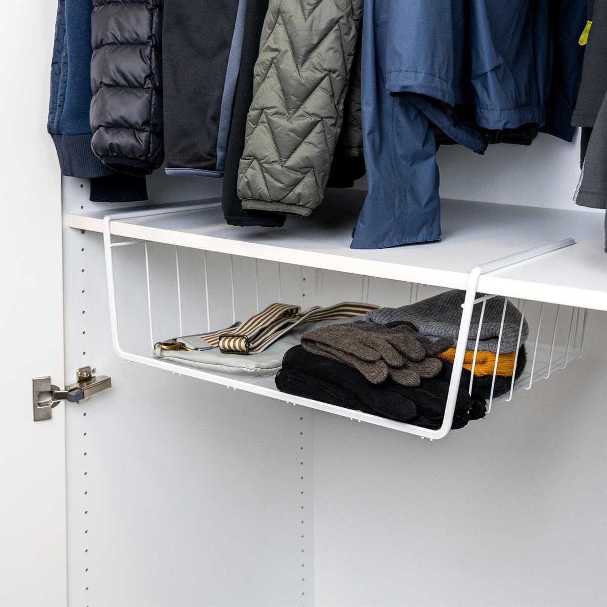 MAXI-SCHRANKKORB, weiß - Weiß, Metall (61/20/45.5cm) - eluno