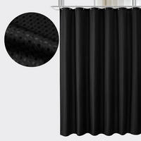 DUSCHVORHANG Schwarz Polyester weich schimmelresistent maschinenwaschbar mit Haken Badezimmer - Schwarz, Textil (180/0.5cm) - MCBOSON