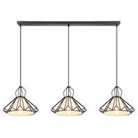 HÄNGELEUCHTE Metall Textil Schwarz 3 Flammig - Schwarz, Metall (120/30/120cm) - Globo Lighting