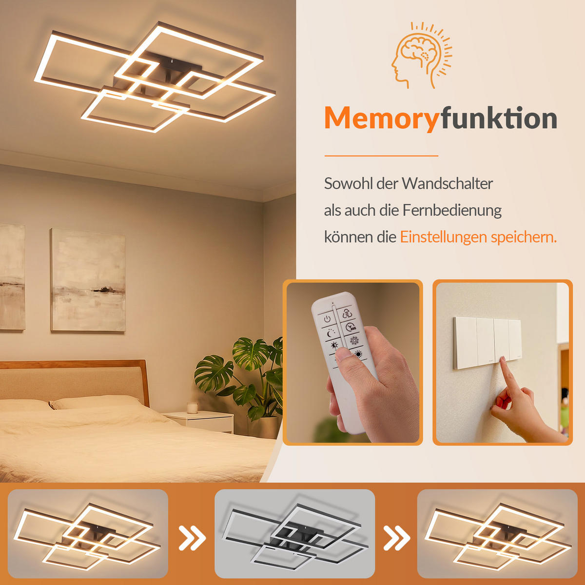LED DECKENLEUCHTE Sylvex 58/58/6.7 cm - Schwarz, Kunststoff (58/58/6.7cm) - ZMH