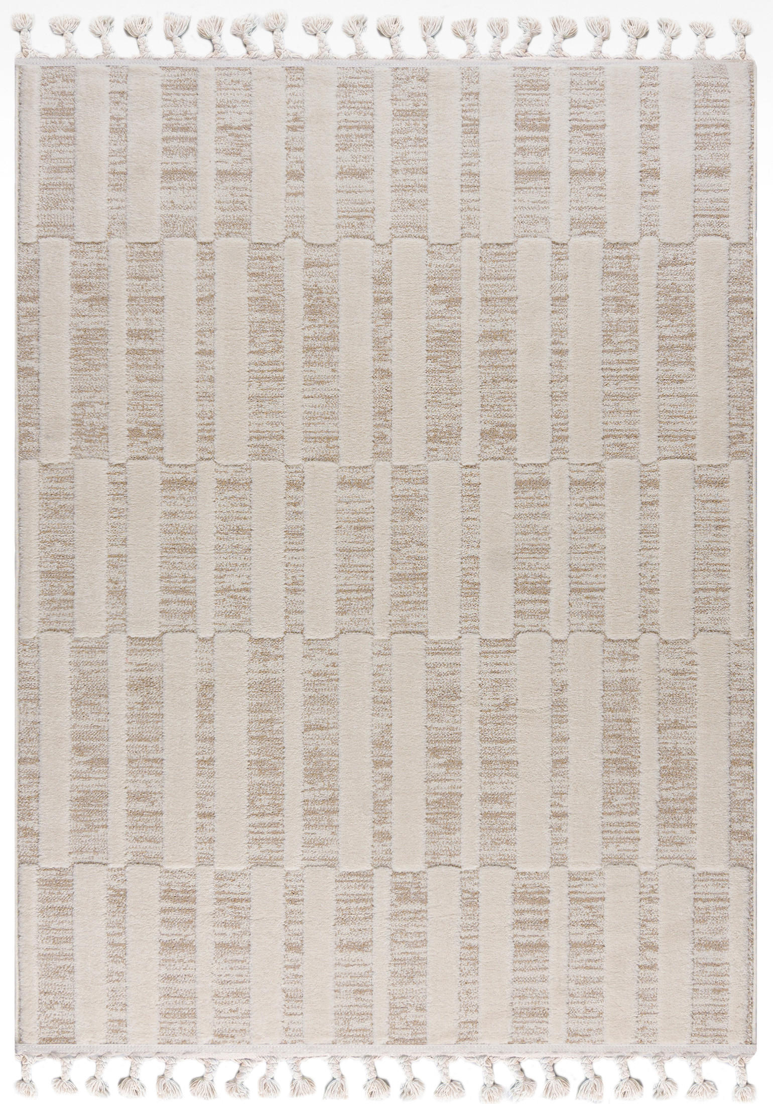 TEPPICH Beige Geometrisch, Moderne 250 x 350 cm - Sandfarben/Beige, Textil (250/350cm) - Mazovia