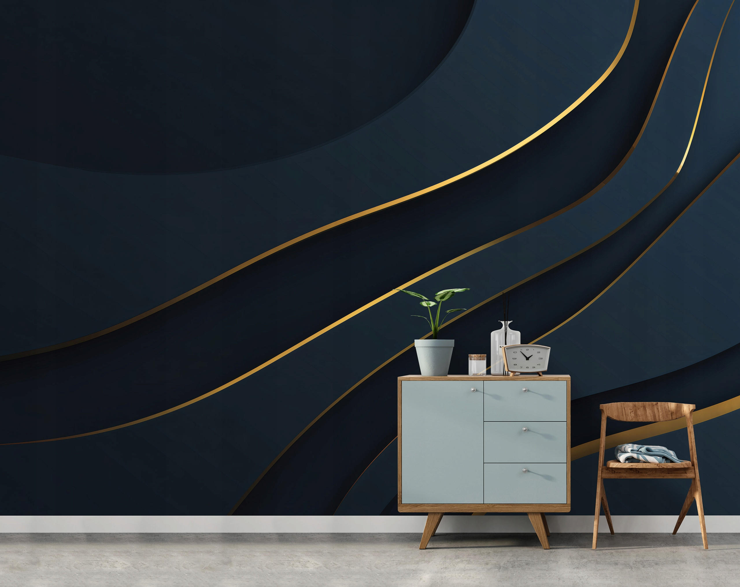 FOTOTAPETE Abstrakt Glamour Blau 400x280 cm - Multicolor, Papier (400/280cm) - Wallarena