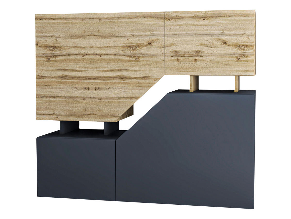 KOMMODE Ceelias - Anthrazit, Holzwerkstoff (120/100/35cm) - MIRJAN24