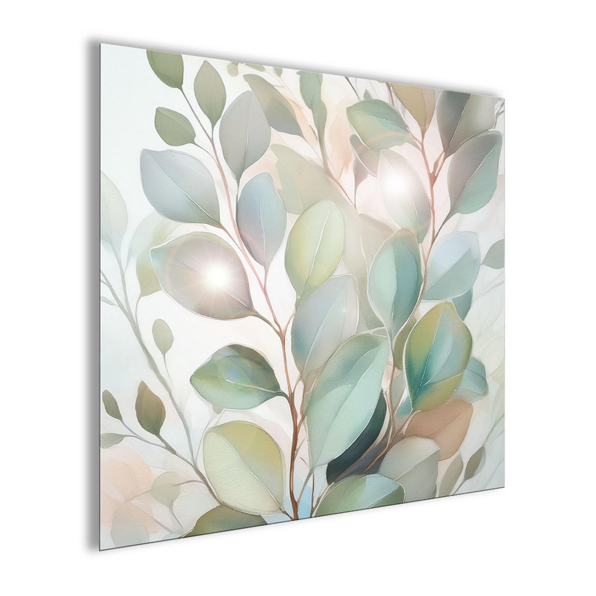 GLASBILD 50x50 cm Natur Eukalyptus - Beige, Glas (50/50cm) - artissimo