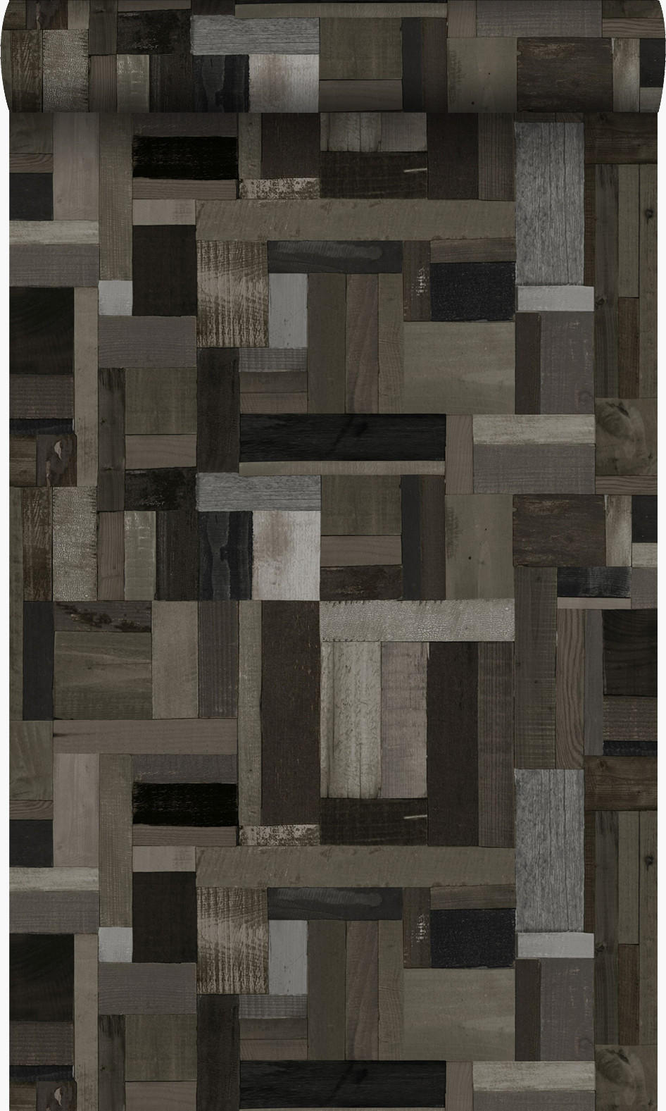 TAPETE Altholz-Motiv 53 cm x 10.05 m - Schwarz, Papier (53/1000cm) - Origin Wallcoverings
