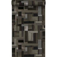 TAPETE Altholz-Motiv 53 cm x 10.05 m - Schwarz, Papier (53/1000cm) - Origin Wallcoverings