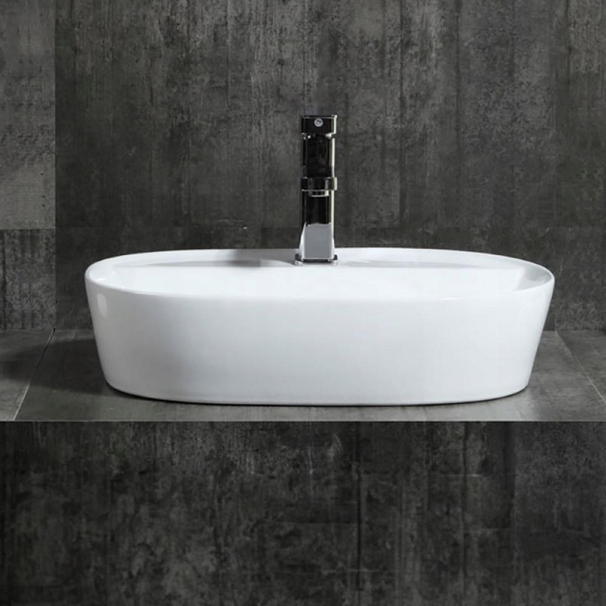 WASCHBECKEN, weiß 60/12/40 cm - Weiß, Keramik (60/12/40cm) - Rexo