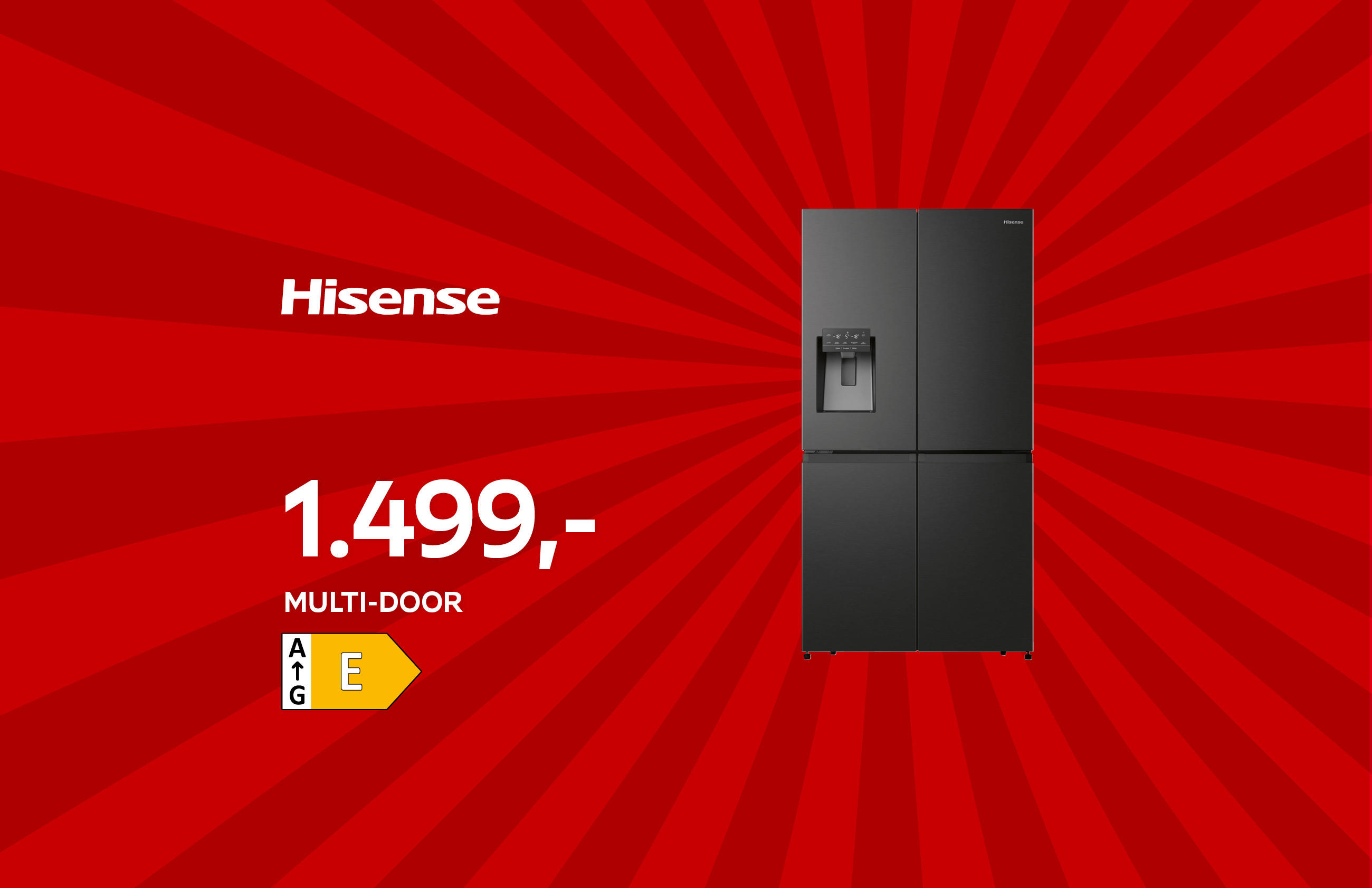 Hisense - 1.499,- MULTI-DOOR - Energieeffizienzklasse E