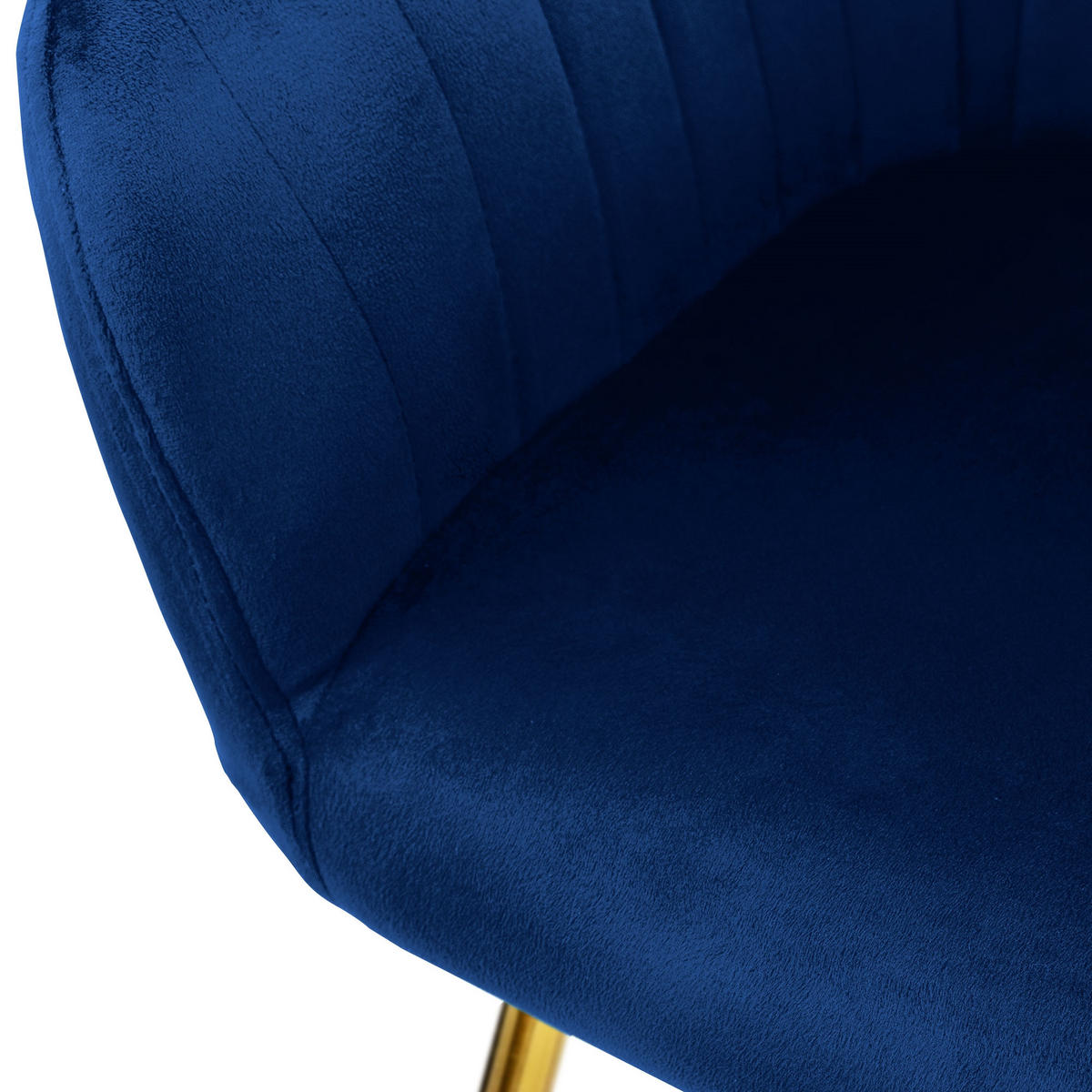STUHL Samt blau 4er Set - Blau, Metall (60/82/57cm) - ML-DESIGN