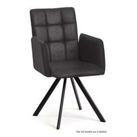 ARMLEHNSTUHL (4er-Set) Dayle 52x91x60 Schwarz/Anthrazit - Anthrazit/Schwarz, Kunststoff (60/91/52cm) - 58aufmkessel