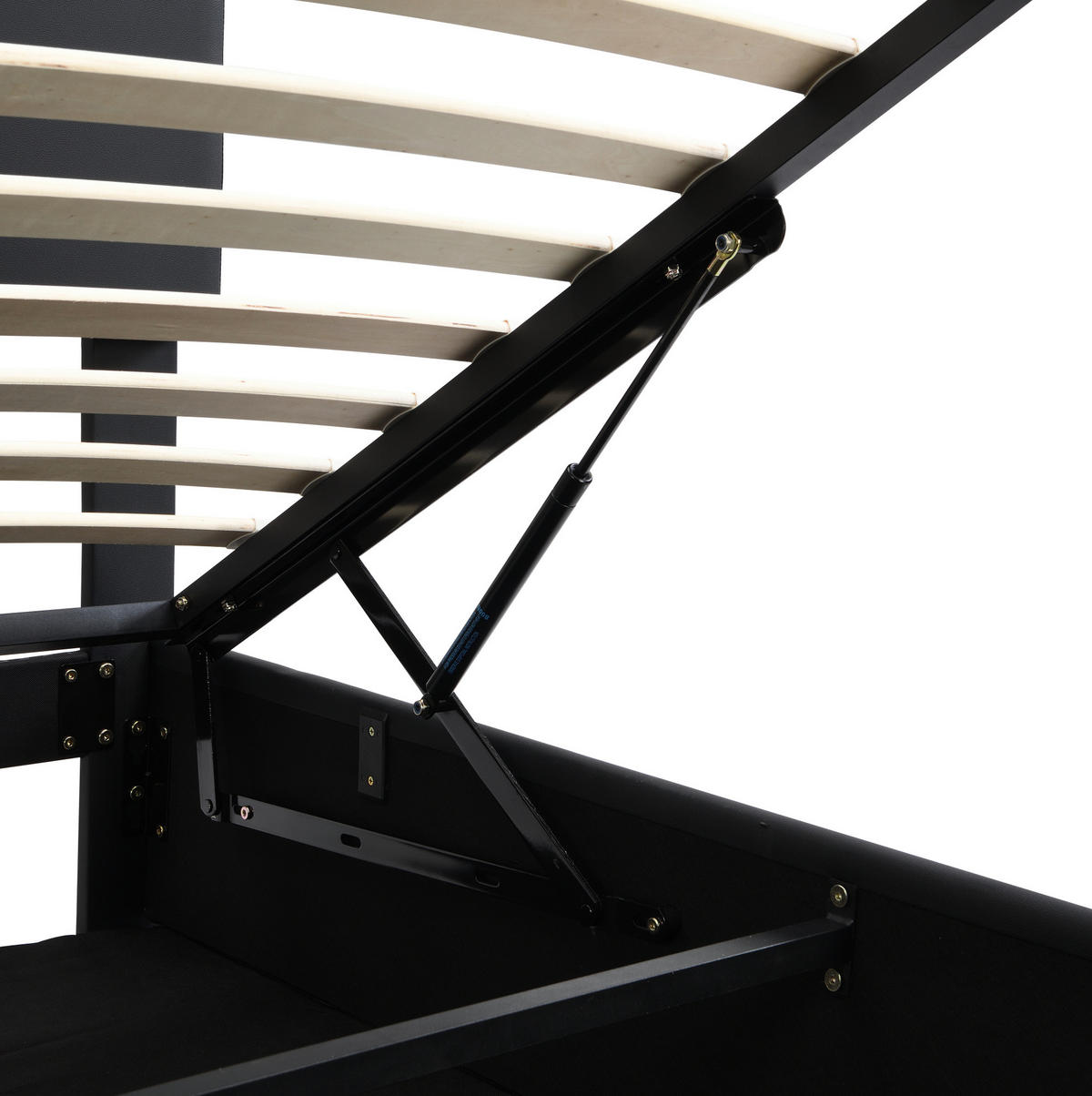 POLSTERBETT 140/200 cm Schwarz aus PU mit LED und Bettkasten - Schwarz, Kunststoff (140/200cm) - OKMYHOME