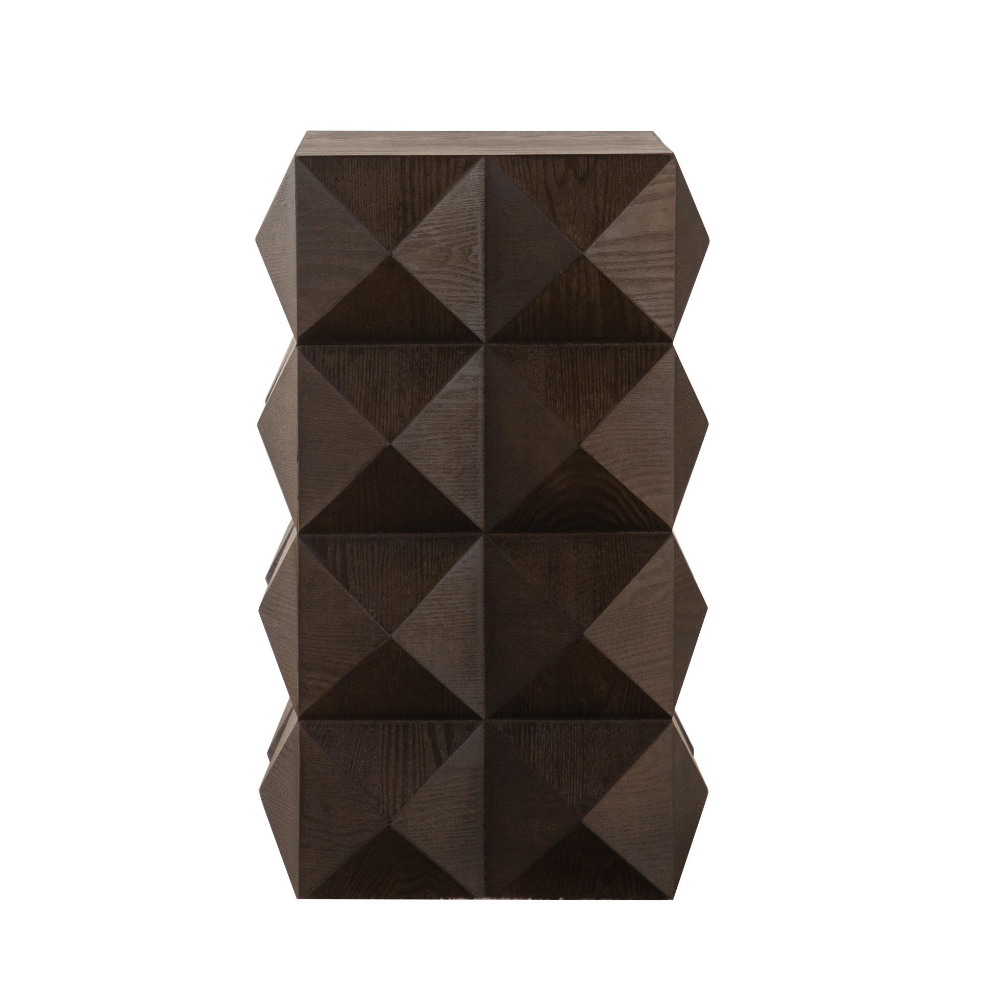 BEISTELLTISCH 60 cm Höhe im Retro-Design mit Reliefstruktur aus Massivholz und MDF, Braun - Braun, Holzwerkstoff (37/37/60cm) - Redom