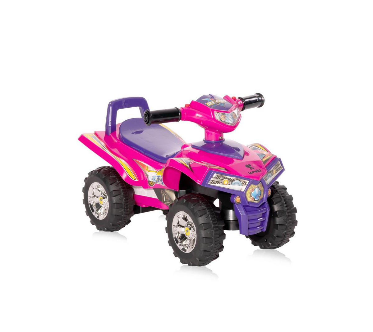 RUTSCHER ATV pink Signalton Rückenlehne Quad Design Staufach - Pink, Kunststoff (61/37/38cm) - Lorelli
