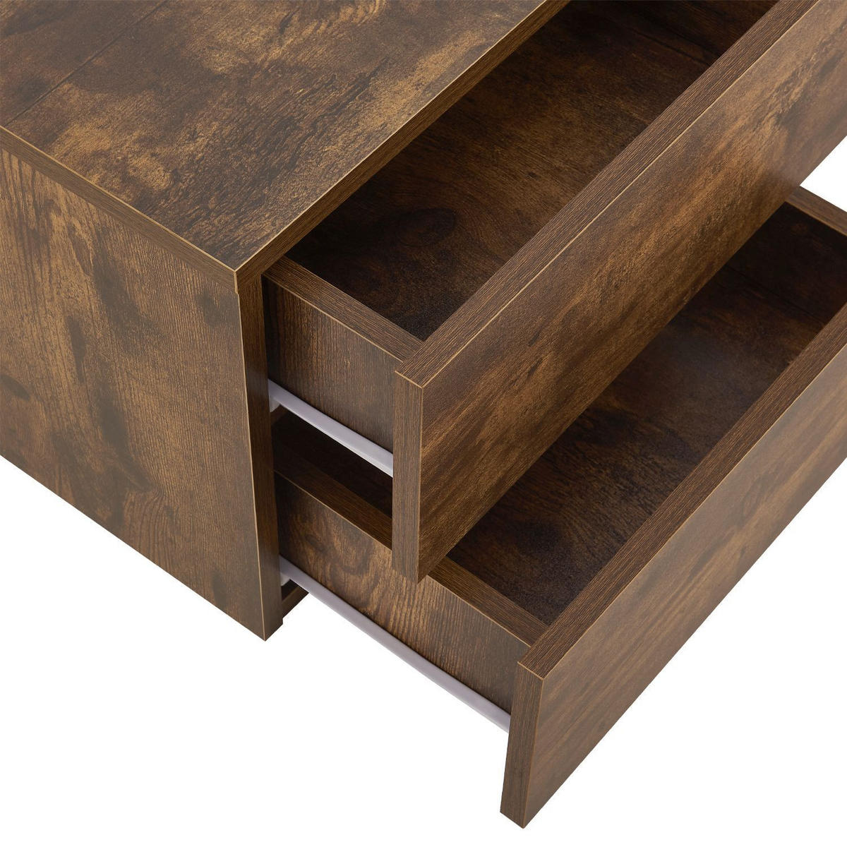 WANDSCHRANK Nachttisch mit 2 Schubladen Holzoptik 40x29x30 cm - Braun, Holz (40/30/29cm) - Juskys