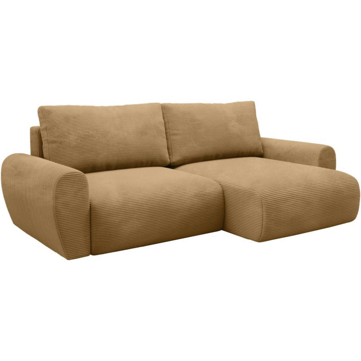 ECKSCHLAFSOFA Poss L gelb rechts - Gelb, Textil (253/153cm) - Beautysofa