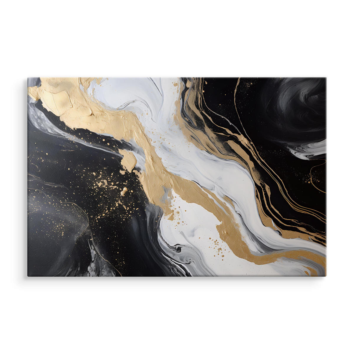 LEINWANDBILD Marmor Muster Abstraktion 100x70 - Beige/Schwarz, Textil (100/70cm) - Muralo
