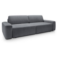 POLSTERSOFA 260 cm Orea, Schlaffunktion, Bettkasten, Dunkelgrau - Dunkelgrau, Holz (257/82/105cm) - Emporius