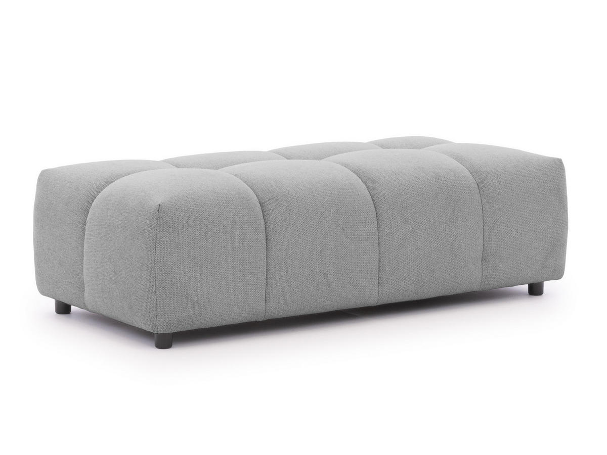 HOCKER Bubble mit Sitzfläche in Bubble-Optik aus weichem Grau Strukturstoff mit schöner Sitzkomfort - Schwarz/Grau, Holz/Kunststoff (147/42/74cm) - S-Style Möbel